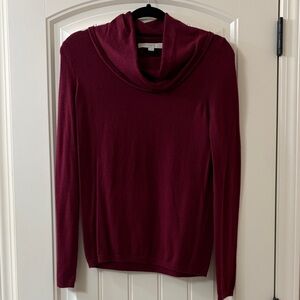 LOFT Deep Red Cowl Neck Sweater